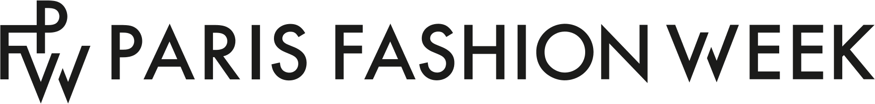 Paris Fashion Week logo in bold black typography against white background